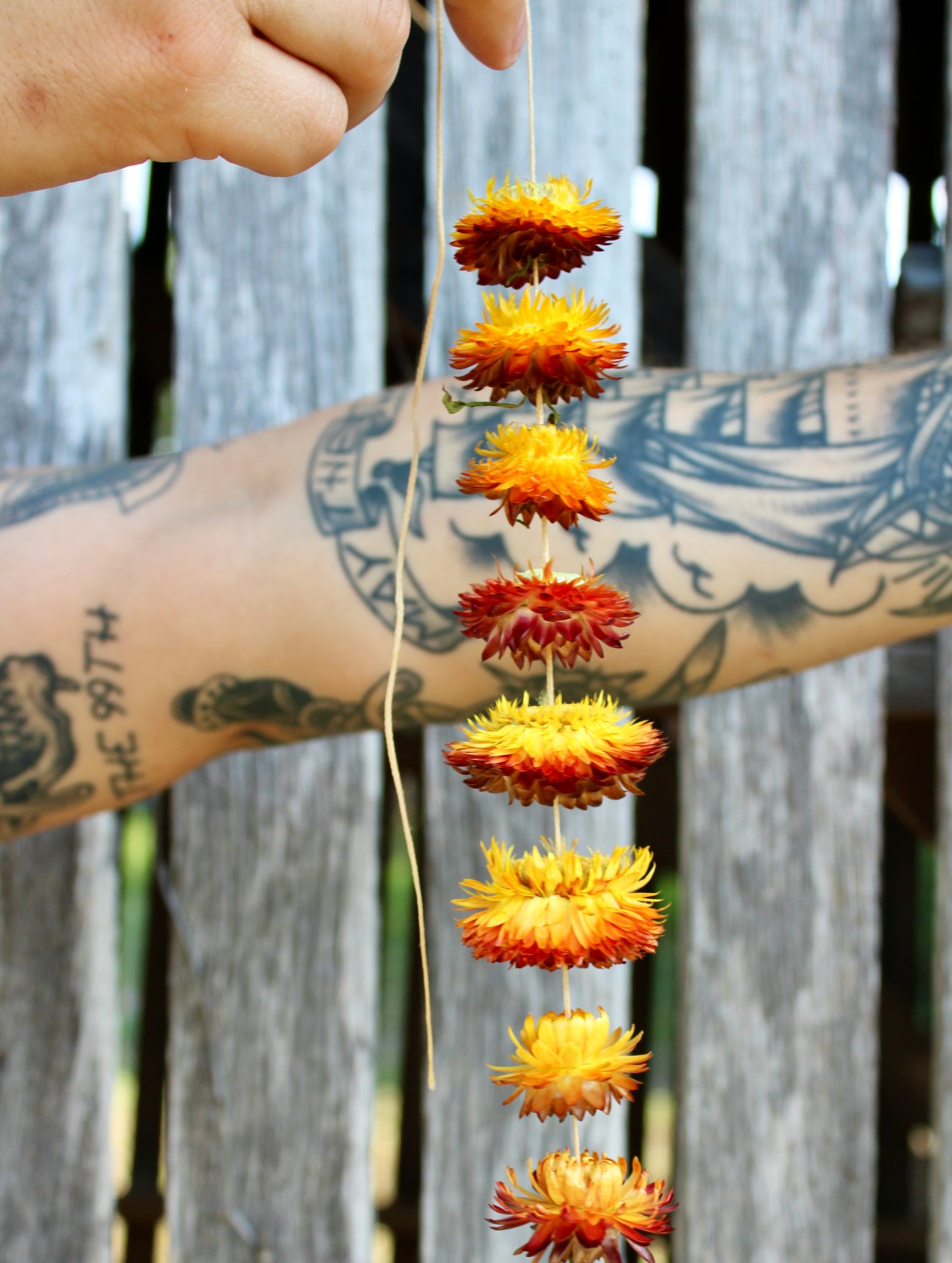 Autumn Strawflower Garland