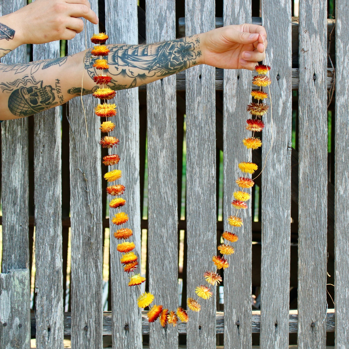 Autumn Strawflower Garland